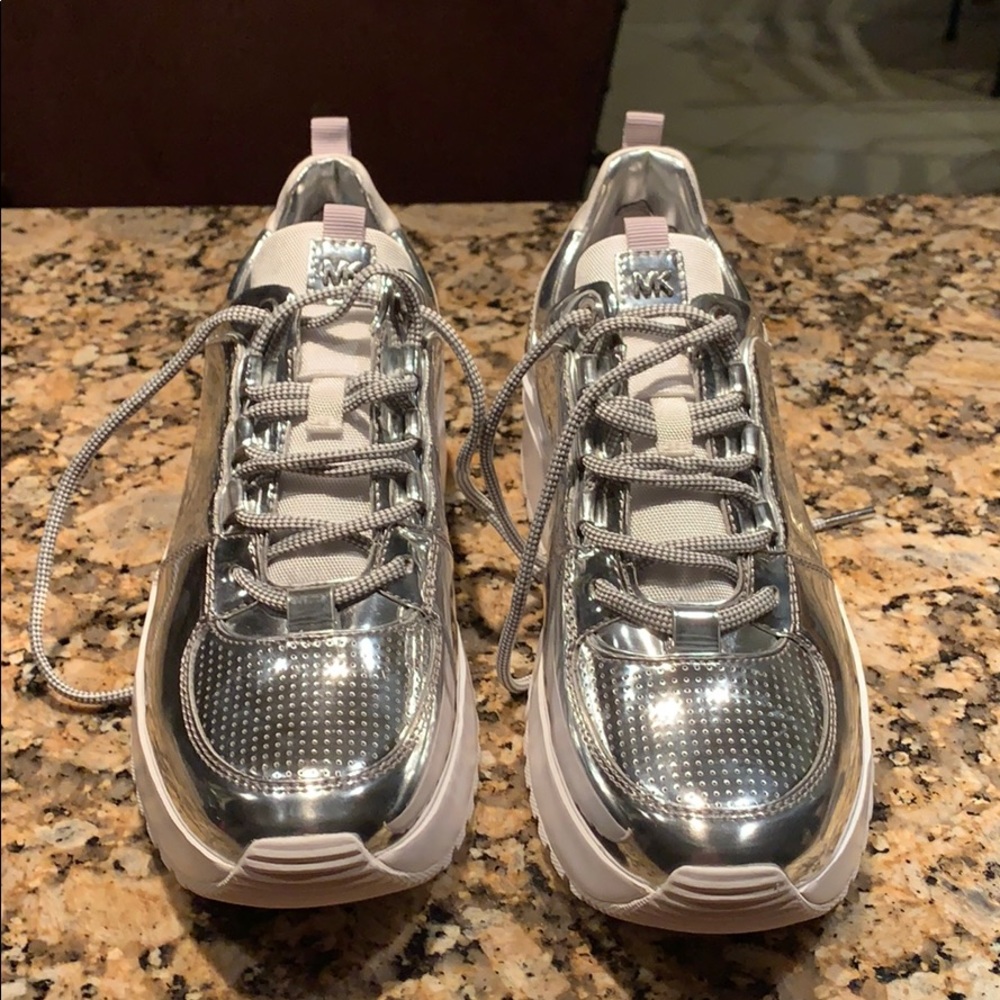 Michael Kors silver sneakers